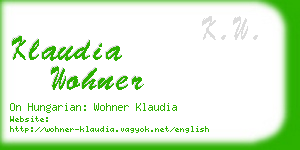 klaudia wohner business card